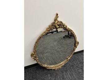 Antique Gold Ornate Round Mirror
