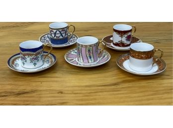 Set Of 5 Formalities Demitasse Cups And Saucers
