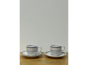 Set Of 2 HLC Restaurant Demitasse Cups And Saucers