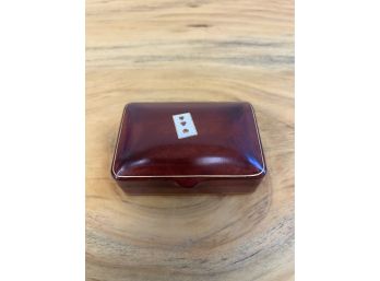Vintage Leather Box With Miniature Cards