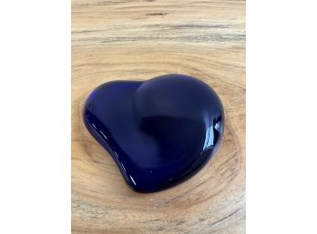 Tiffany 'Elsa Peretti' Cobalt Blue Heart Paperweight 4'