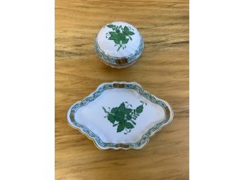 Herend Tray And Trinket Box