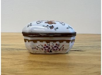 Antique Porcelain Hand Painted Trinket Box