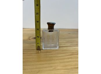 Etched Glass Enamel Top Perfume Bottle