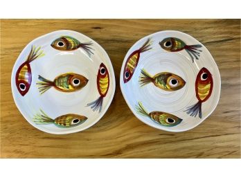 Two Vierti Italian Ceramic Fish Bowls