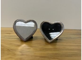 Two Tiffany And Co. Small Heart Sterling Picture Frames