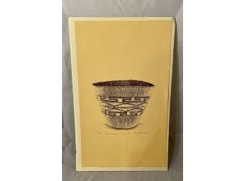Kreif Signed Native American Basket Print