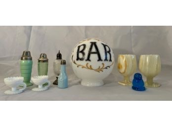 Lot Of Single Salt And Pepper Shakers And Bar Globe