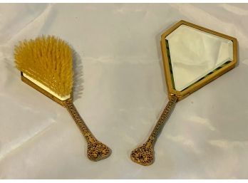 Vintage Mirror And Brush Set