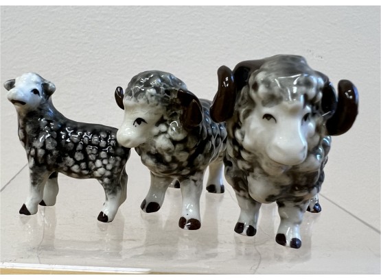 Set Of 3 Porcelain Sheep
