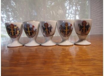 Religious German Egg Cups Lot Of 5