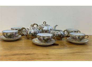 Nippon Teapot, Cream & Sugar, 5 Cups And Saucers  15 Pc