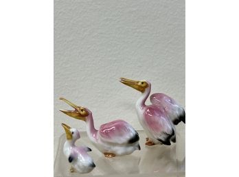 Set Of Three Porcelain Storks