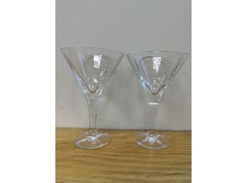 2 Bombay Four Sided Martini Glasses