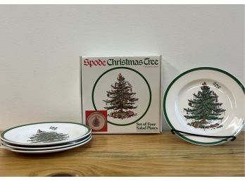 Spode Christmas Tree Set Of 4 Salad Plates In Box