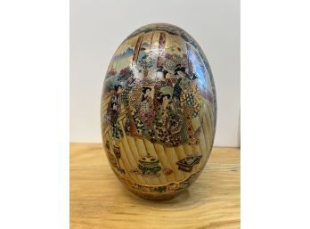 Chinese Satsuma Large Ceramic Egg