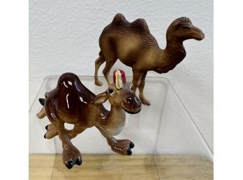 Pair Of Camels, One Porcelain