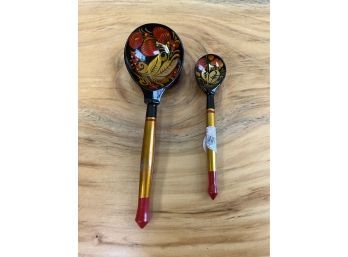 Vintage Painted Wood Russian Spoons