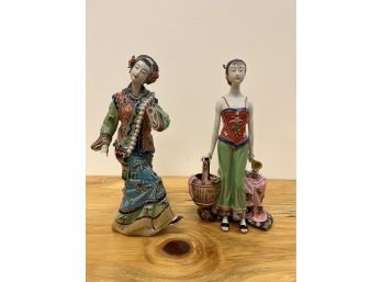 Two Asian Women Figurines