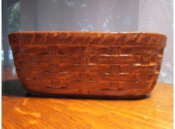 Vintage McCoy Floraline Pottery Oblong Basket Weave Planter #585