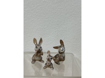 Set Of 3 Miniature Porcelain Bunnies