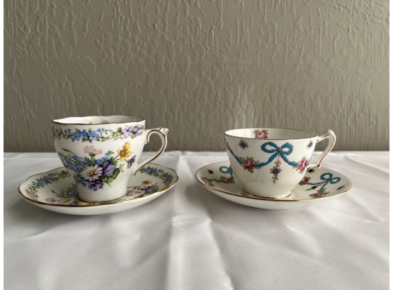 Pair Of Cups And Saucers Crown And Roslyn