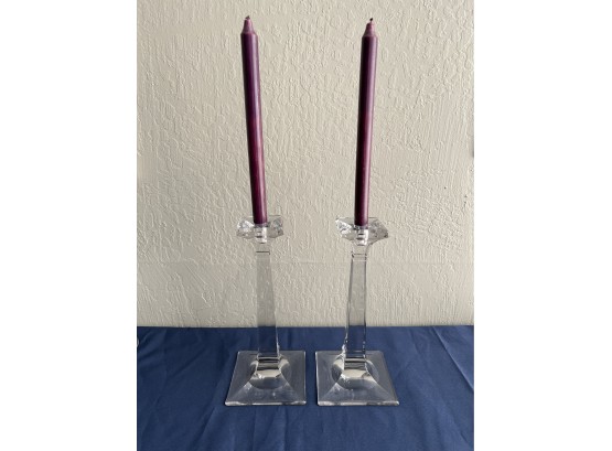 Heisey Glass Candle Holders