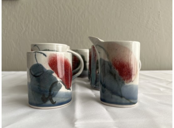 Seven Pieces Of Northwest Studio Pottery Mugs