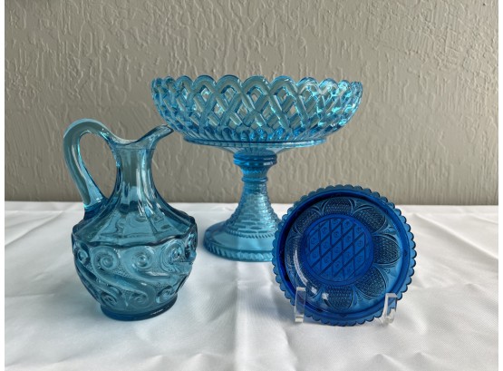 3 Pieces Of Pressed Glass