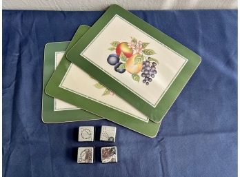 3 Placemats And Two Pair Salt And Pepper