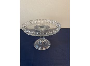 Lace Edge Clear Footed Cake Stand