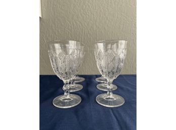 Six Duke Pattern Pressed Glass Goblets