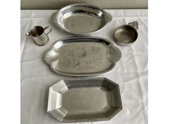 Five Pieces Of Pewter Wilton And Others