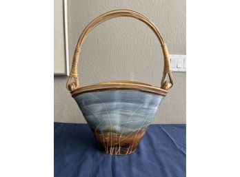 Signed Studio Pottery Large Basket