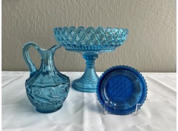 3 Pieces Of Pressed Glass