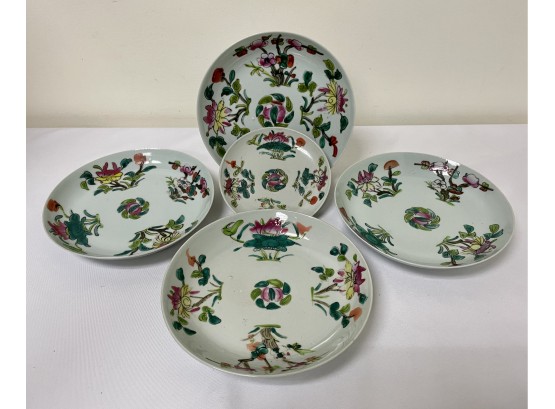 Lot Of 5: Floral Chinese Dinnerware