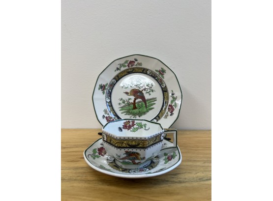 3 Pc Royal Doulton 'Pekin' Cup & Saucer With Dessert Plate