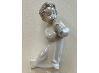 LLadro Angel With Flute Figurine, Made In Spain