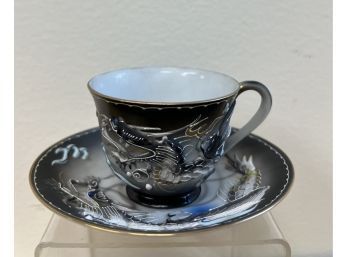 Vintage Dragon Ware Demitasse Tea Cup And Saucer