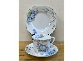 3 Pc Melba Home China Cup & Saucer With Dessert Plate