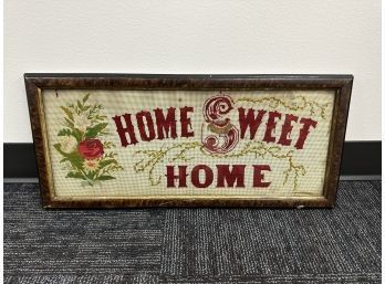 Antique Home Sweet Home Framed Needle Point