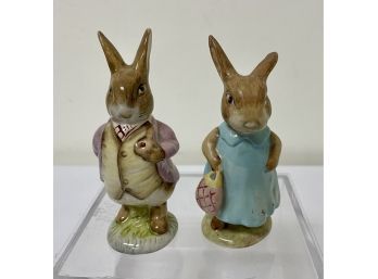 Beatrix Potter Figurines: Mr. Benjamin Bunny/Mrs. Flopsy Bunny