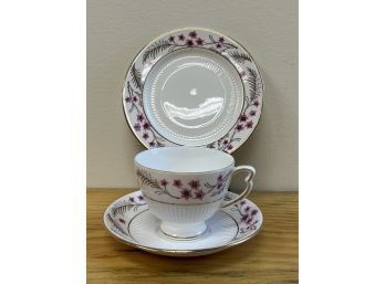 3 Pc Colclough Cup & Saucer With Dessert Plate