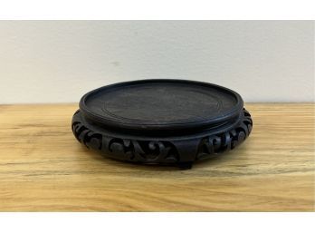 Ebonized Wooden Carved Plant Stand