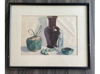 Watercolor - Vase/Ginger Jar By M. Snowdon