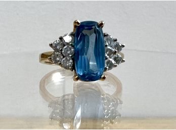 14k Gold Ring With Blue Topaz