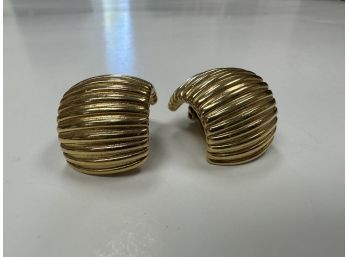 Givenchy Gold Tone Clip Earrings