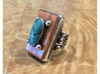 Artisan Silver And Turquoise Ring