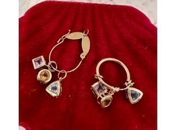 14k Gold And Stone Charms