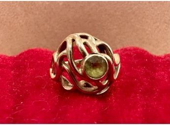 14k Gold Ring With Green Stone